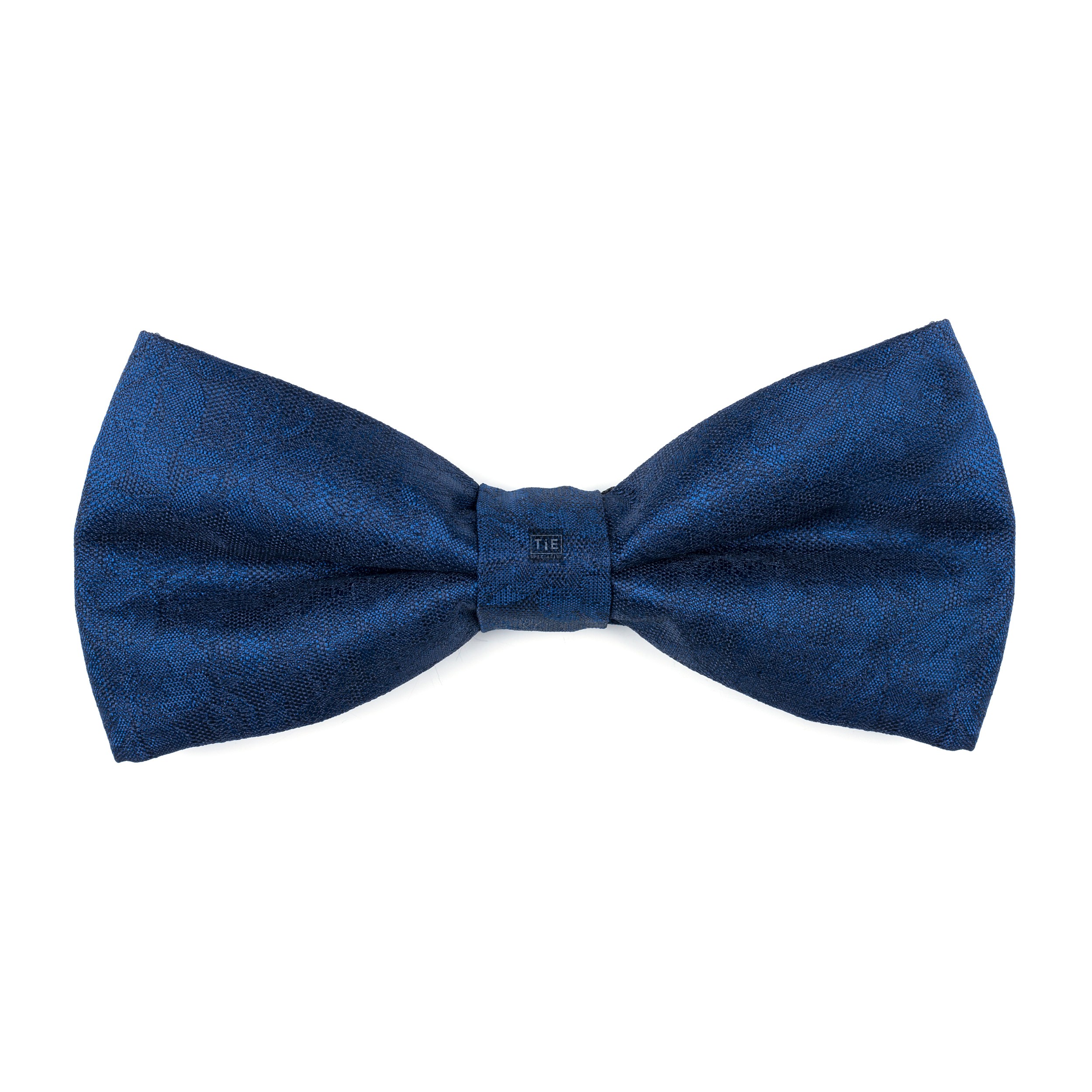 Twilight Blue Floral Bow Tie - Patterned Blue Pre-Tied Wedding Bow Tie