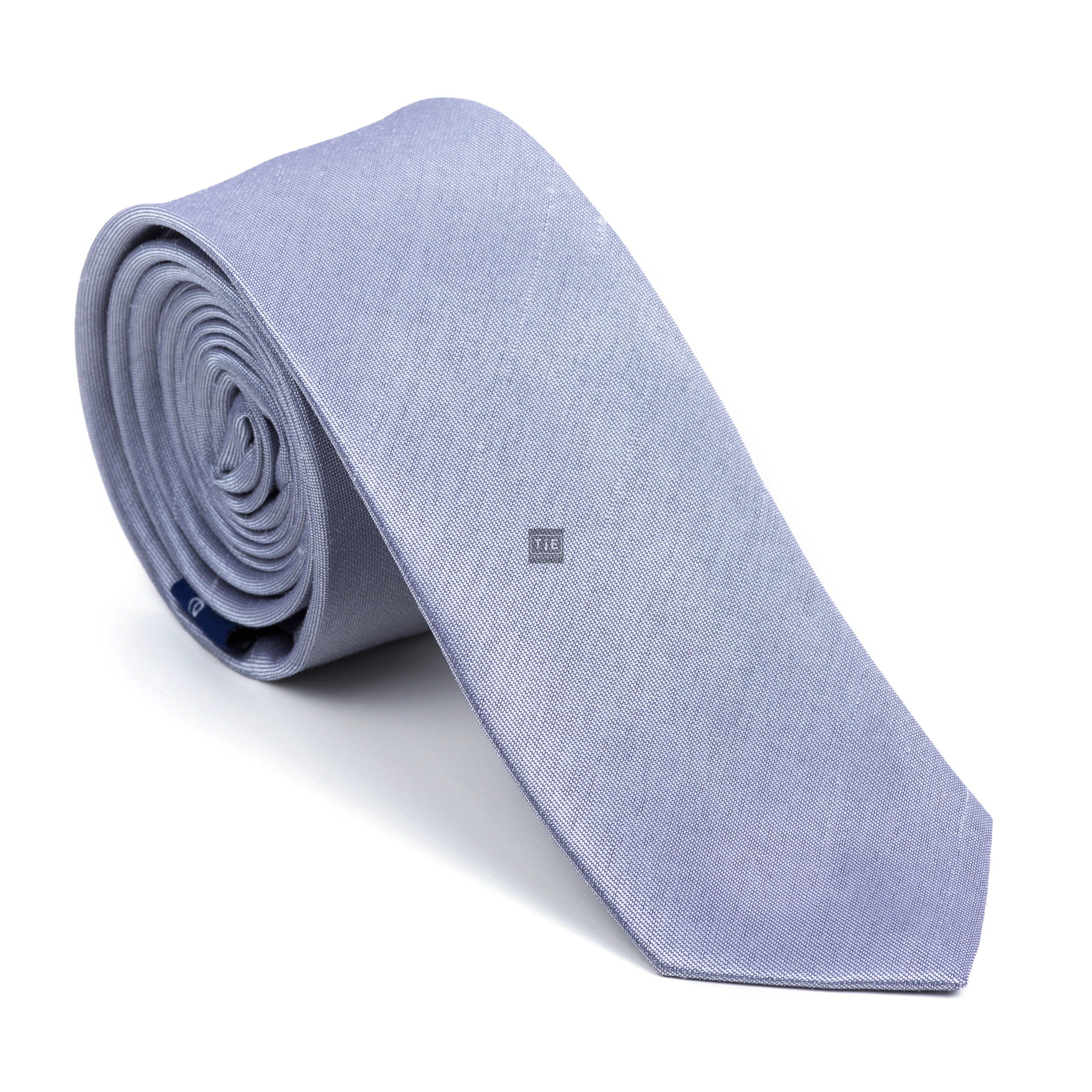 Mid Silver Shantung Slim Tie - Plain Grey/Silver Shantung Slim Tie
