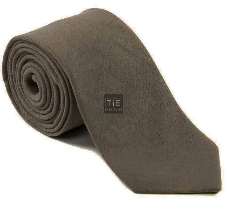 Taupe Suede Effect Tie #T1869/9