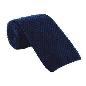 Navy Knitted Skinny Tie #K001/3