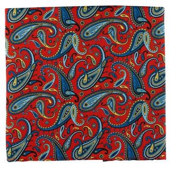 Red Paisley Silk Pocket Square #TPH06/1 ---DISCONTINUED, LAST STOCK!---